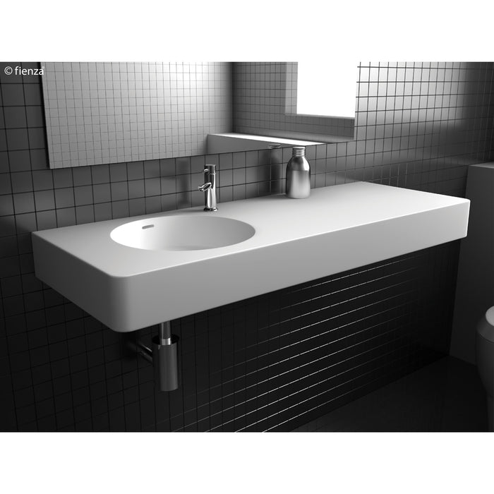 Encanto 1200 Solid Surface Wall-Hung Basin Left-Hand Bowl - Designer Bathware