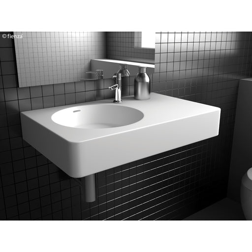Encanto 700 Solid Surface Wall-Hung Basin, Left-Hand Bowl - Designer Bathware