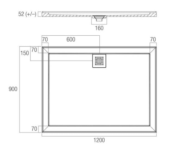 Oceano Stonelite Eco Shower Base 1200 x 900 - Designer Bathware
