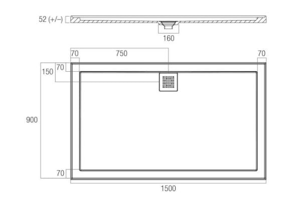 Oceano Stonelite Eco Shower Base 1500 x 900 - Designer Bathware