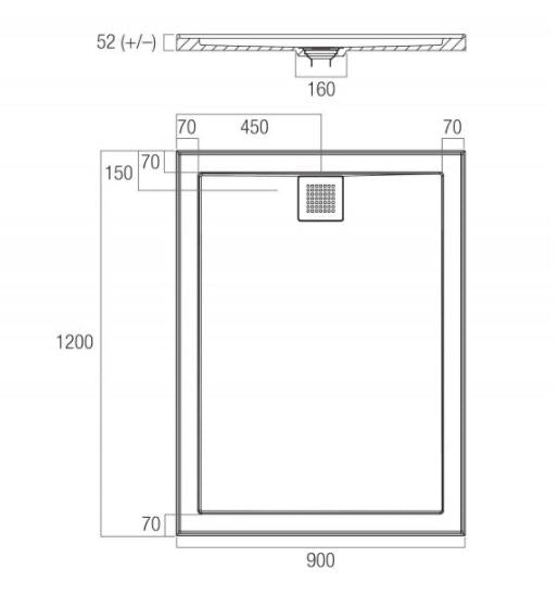 Oceano Stonelite Eco Shower Base 900 x 1200 - Designer Bathware