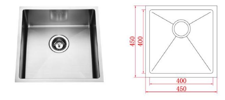 Piato 450mm Single Undermount Sink - Designer Bathware