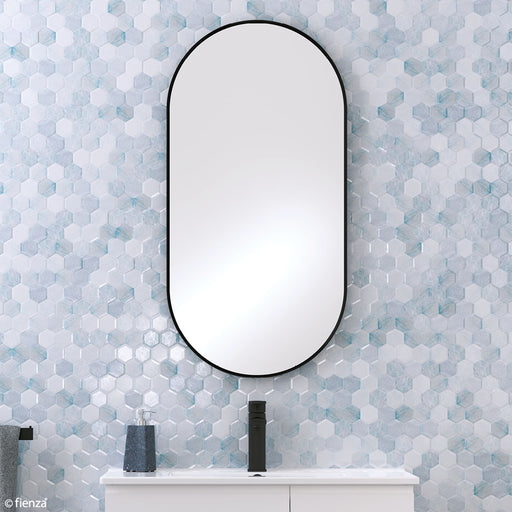 Empire Urban Matte Black Framed Mirror 450 x 900mm - Designer Bathware
