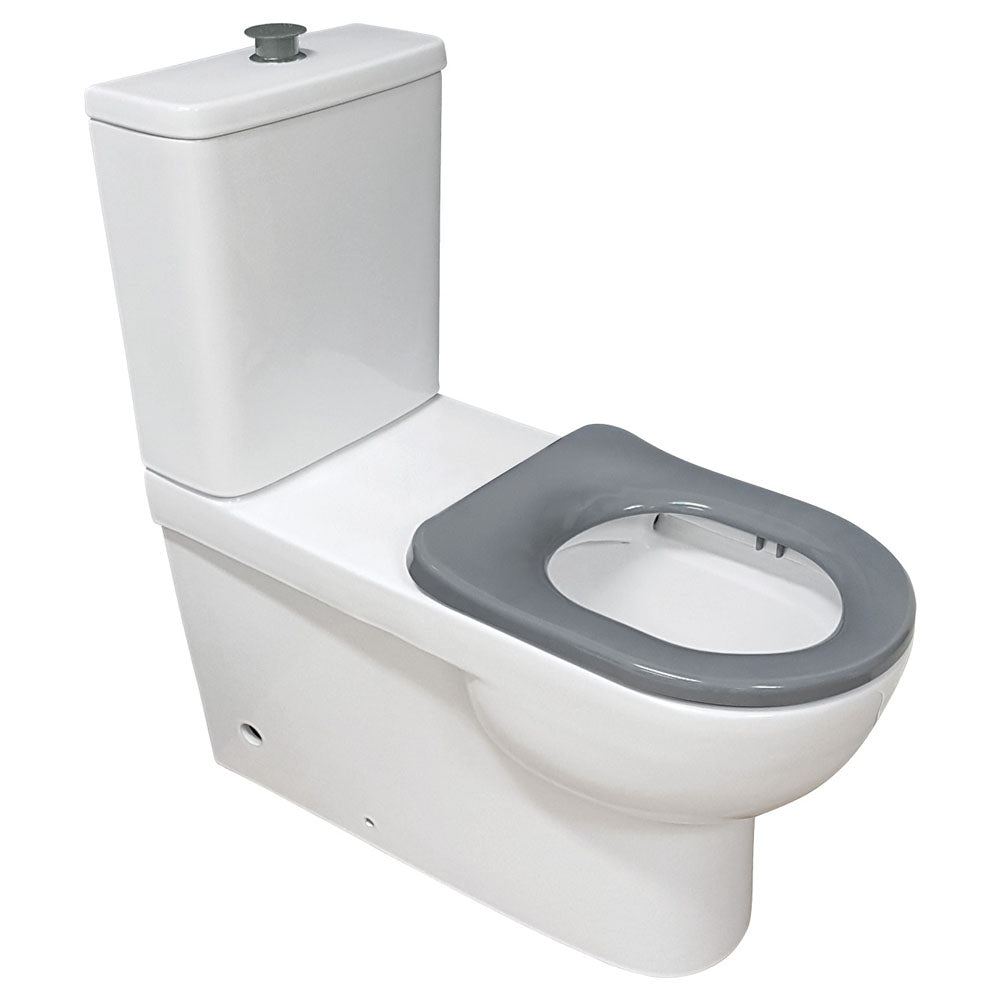 Stella Care Back-to-Wall Toilet Suite, Grey Seat - Designer Bathware