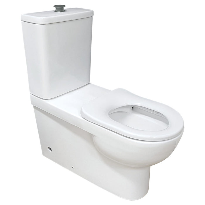 Stella Care Back-to-Wall Toilet Suite, White Seat - Designer Bathware