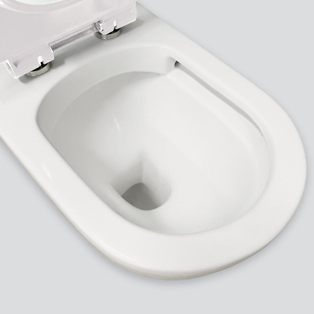 Stella Care Back-to-Wall Toilet Suite, White Seat - Designer Bathware
