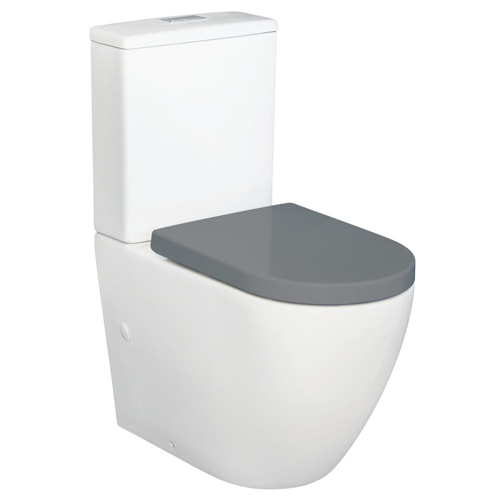 Alix Back To Wall Toilet Suite, Grey Seat - Designer Bathware