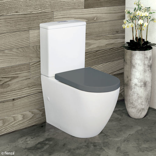 Alix Back To Wall Toilet Suite, Grey Seat - Designer Bathware