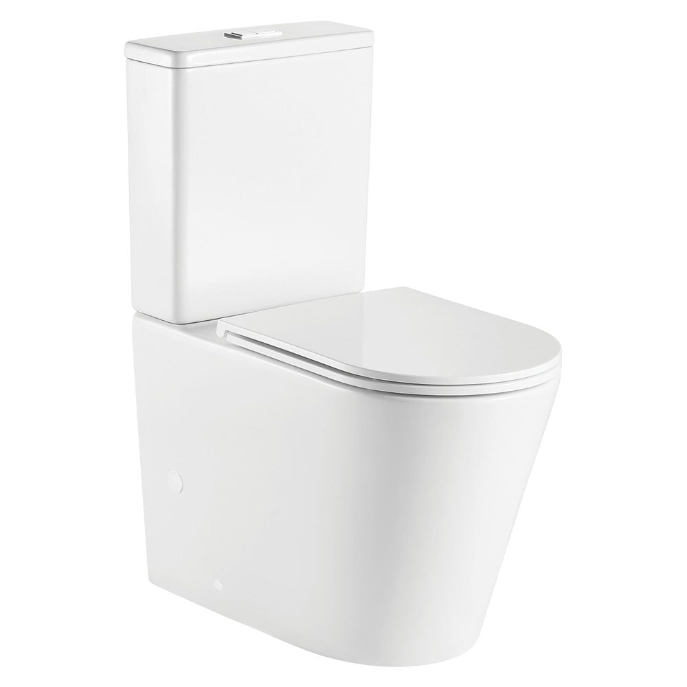 Kaya Back-to-Wall Toilet Suite, Slim Seat — Designer Bathware