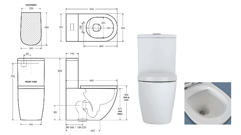 Koko Rimless Back To Wall Toilet Suite - Designer Bathware