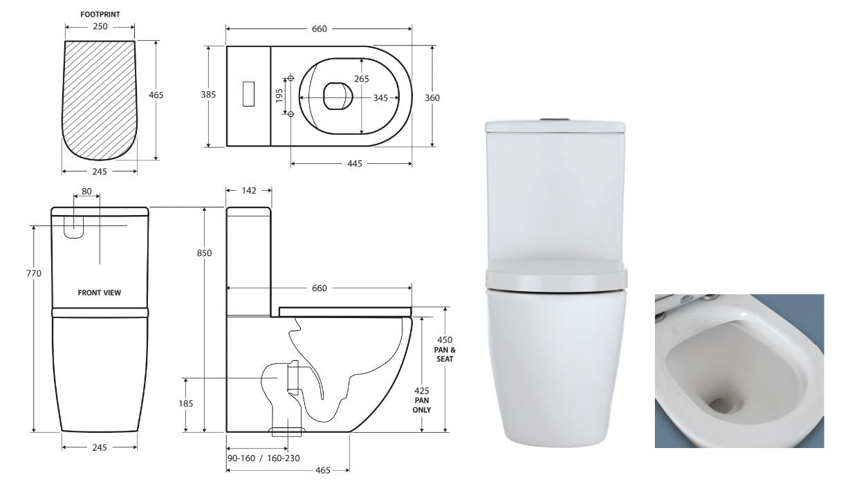 Koko Rimless Back To Wall Toilet Suite - Designer Bathware