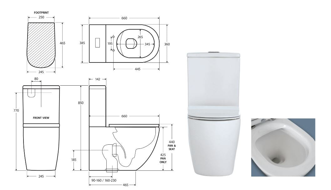 Koko Rimless Back To Wall Slim Seat Toilet Suite - Designer Bathware