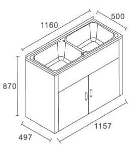 Lavassa Laundry Tub with Cabinet - Designer Bathware