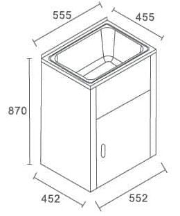 Lavassa Laundry Tub with Cabinet - Designer Bathware