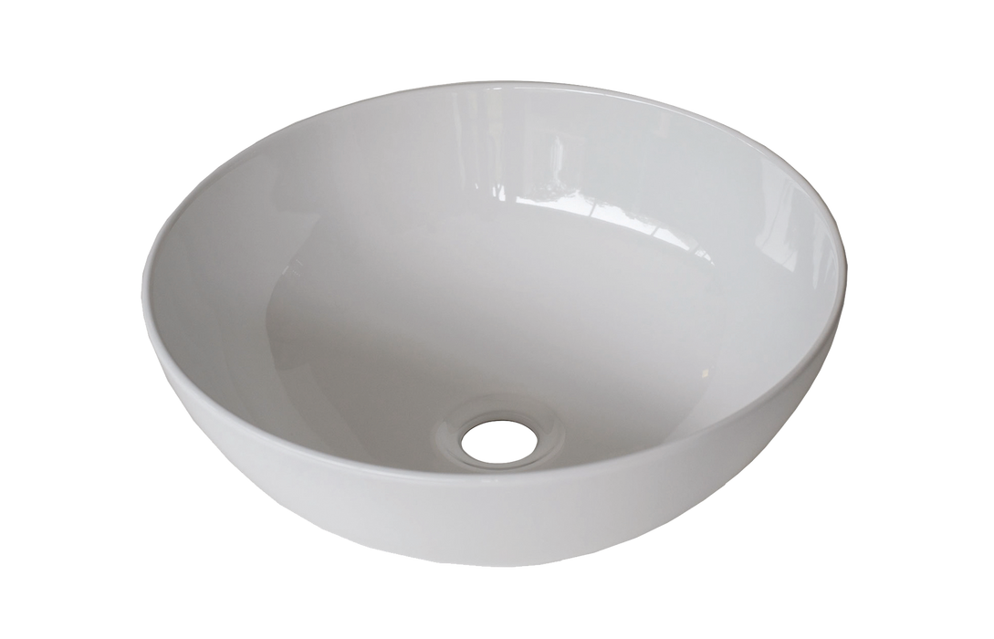 Liso Gloss White Ceramic Above Counter Basin - Designer Bathware