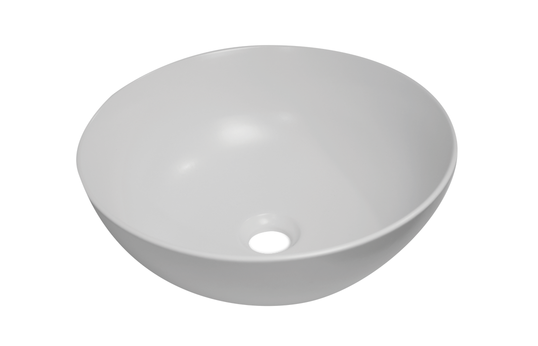 Liso Matte White Ceramic Above Counter Basin - Designer Bathware