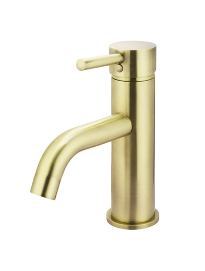 Meir Round Basin Mixer Curved - Tiger Bronze