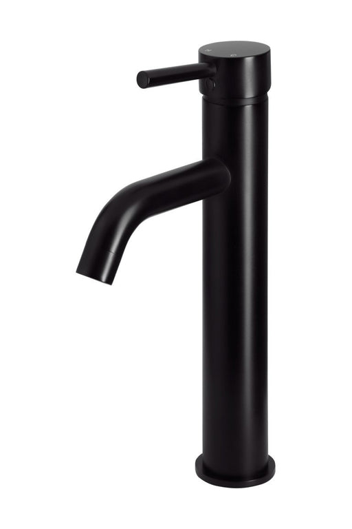 Round Tall Basin Mixer Curved Matte Black
