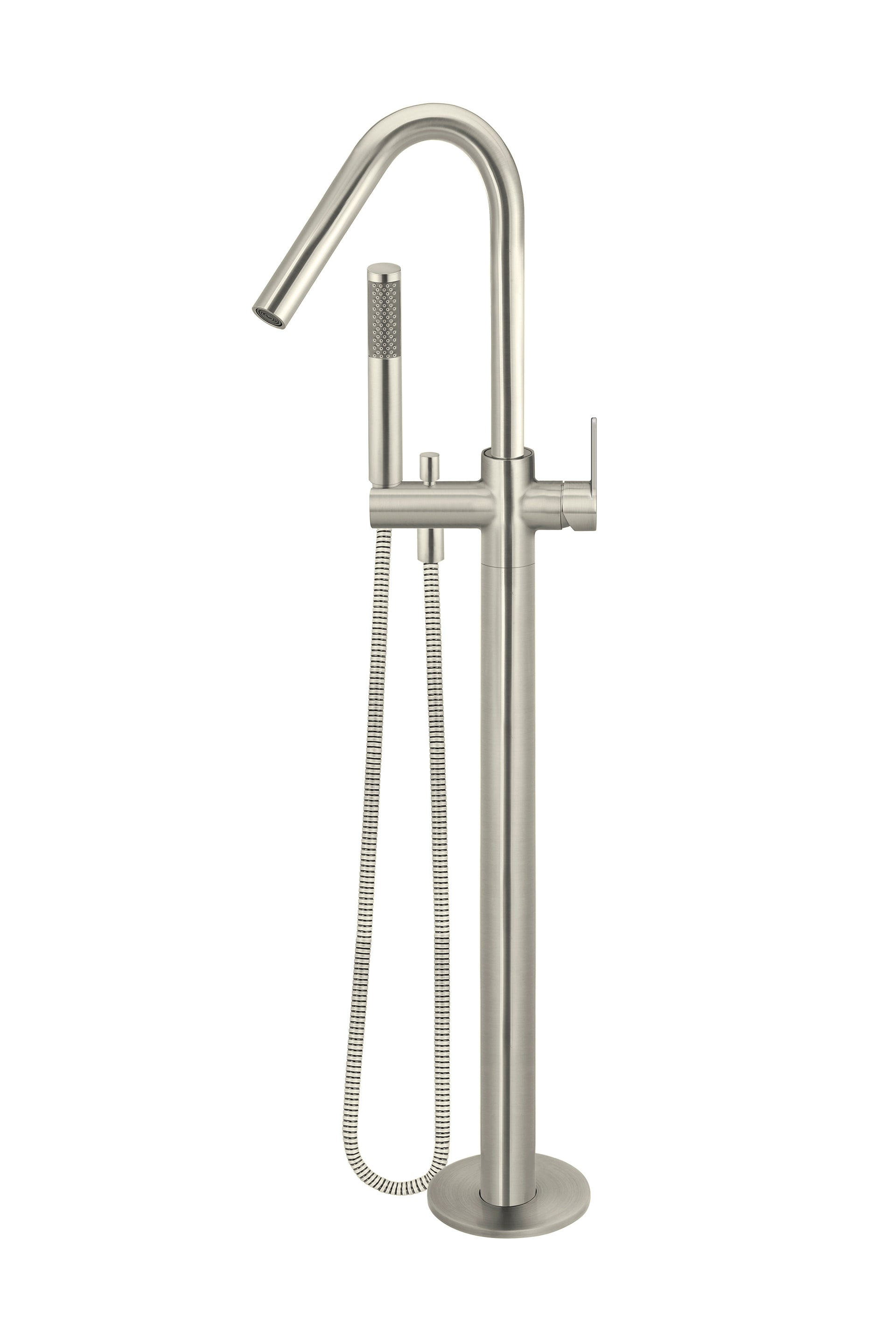 Round Paddle Freestanding Bath Spout and Hand Shower - Designer Bathware