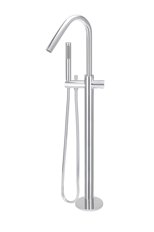 Round Pinless Freestanding Bath Spout And Hand Shower - Designer Bathware