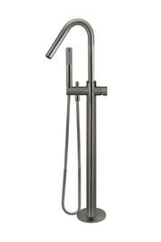 Round Pinless Freestanding Bath Spout And Hand Shower - Designer Bathware