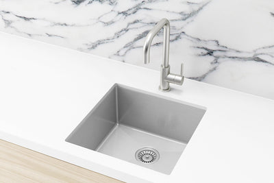 Meir Kitchen Sink - Single Bowl 450 x 450 - PVD Brushed Nickel
