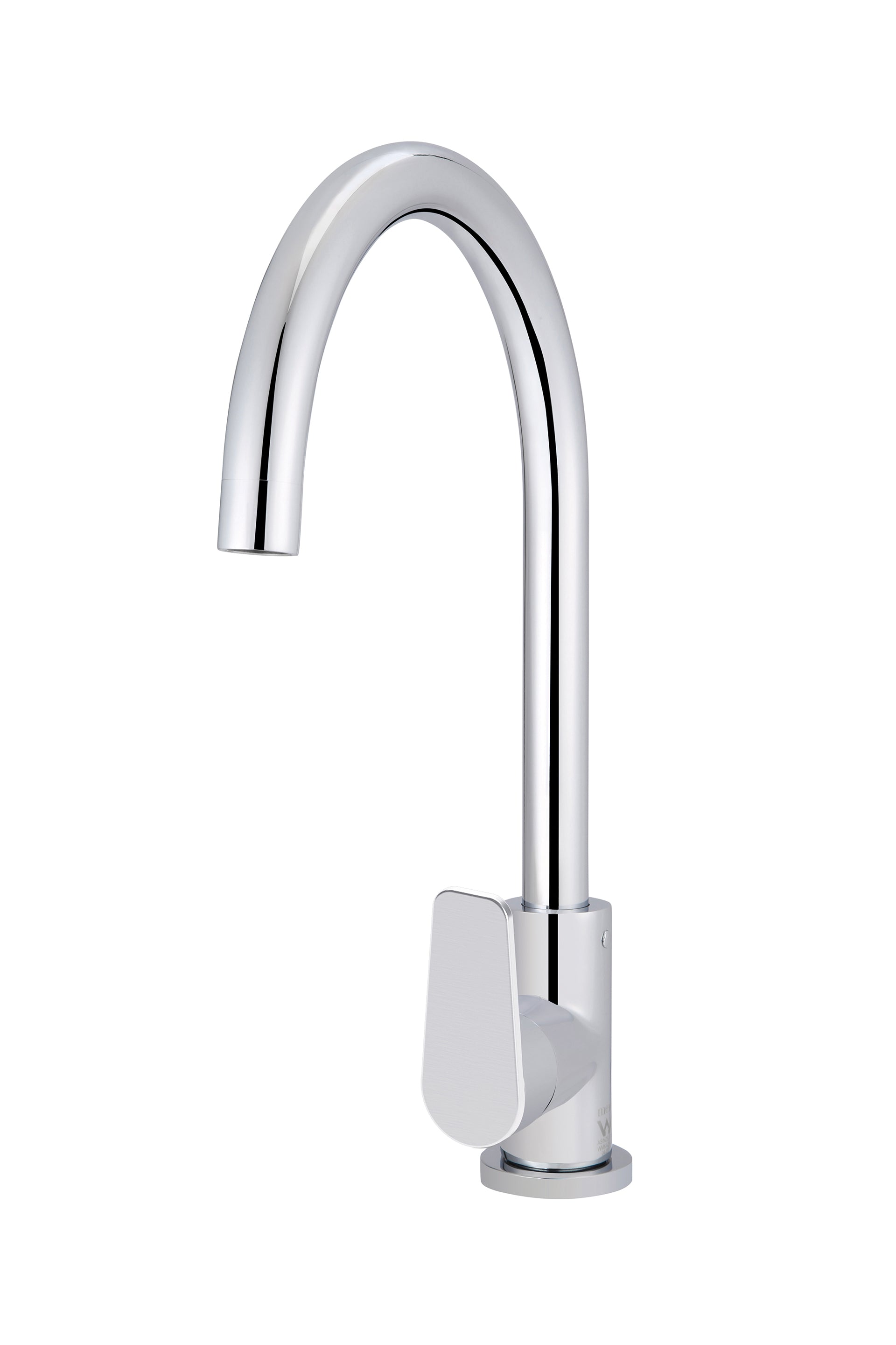Round Gooseneck Kitchen Mixer Tap With Paddle Handle - Designer Bathware