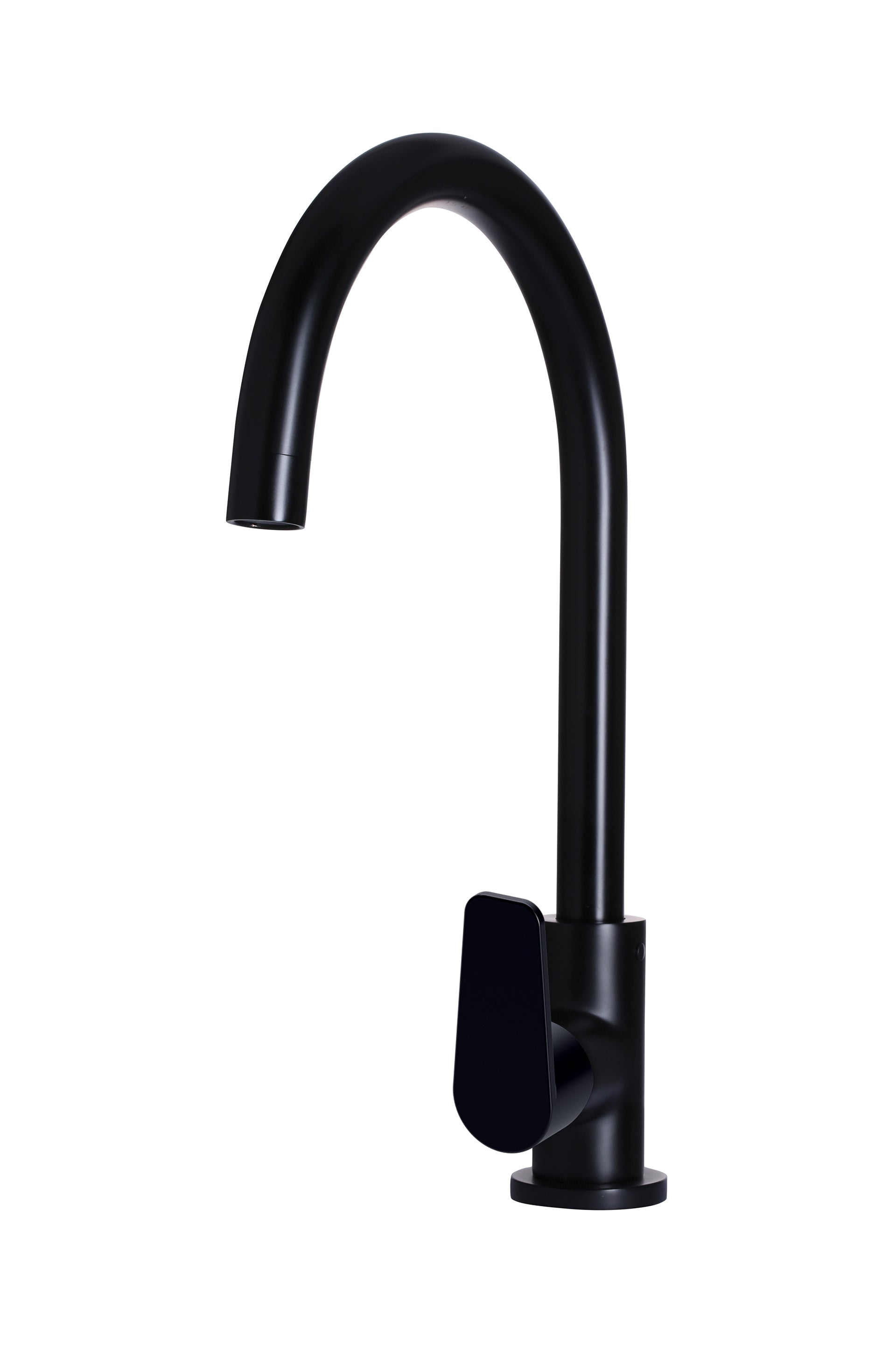 Round Gooseneck Kitchen Mixer Tap With Paddle Handle - Designer Bathware