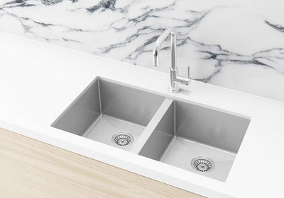 Meir Kitchen Sink - Double Bowl 760 x 440 - PVD Brushed Nickel