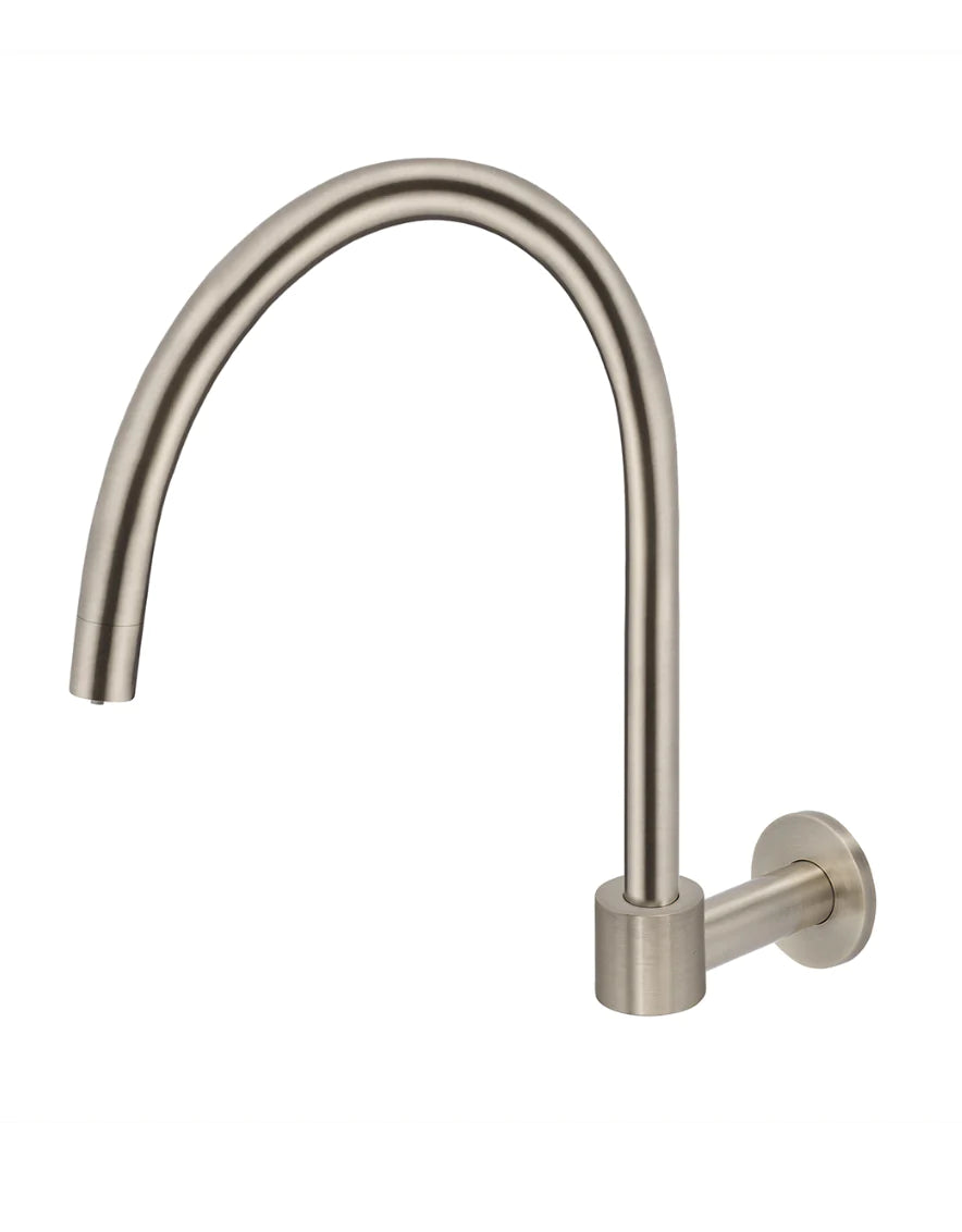 Round High-Rise Swivel Wall Spout - Designer Bathware