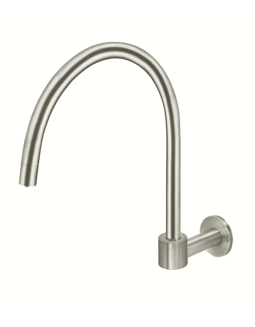 Round High-Rise Swivel Wall Spout - Designer Bathware