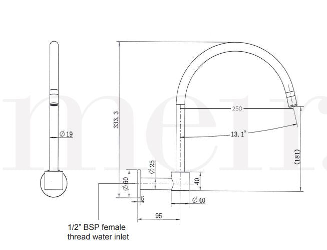 Round High-Rise Swivel Wall Spout - Designer Bathware