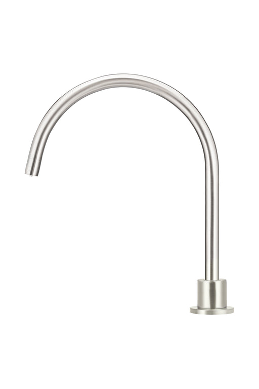 Round High-Rise Swivel Hob Spout - Brushed Nickel - Designer Bathware