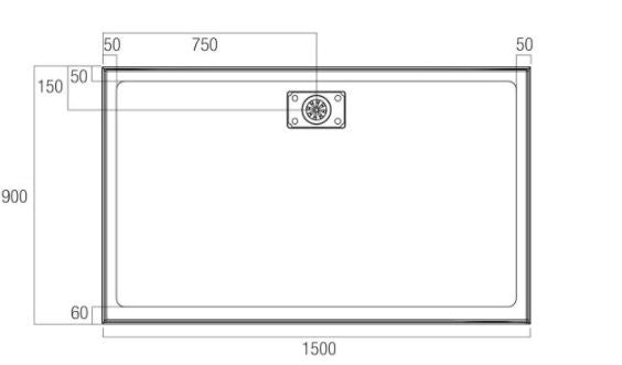 Oceano Stonelite Metro Shower Base 1500 x 900 - Designer Bathware