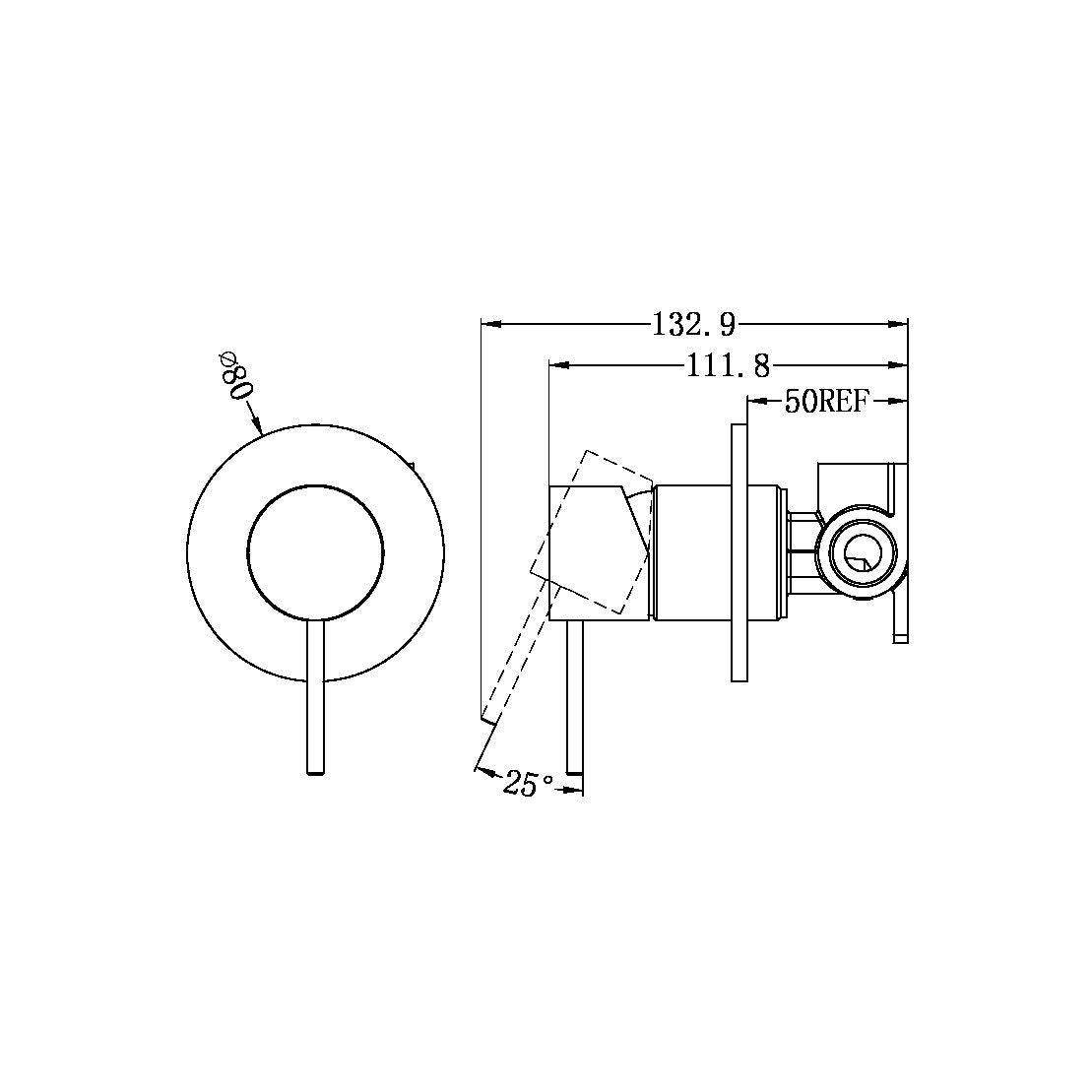 Mecca Shower / Basin Wall Mixer - Designer Bathware