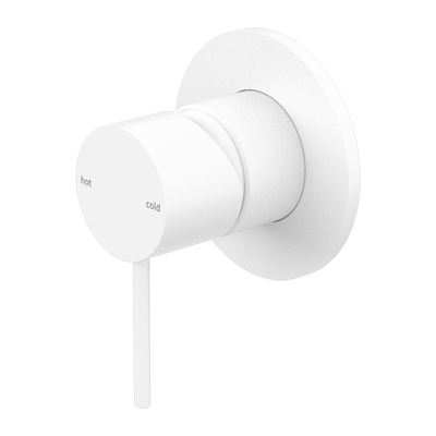 Nero Mecca Shower / Basin Wall Mixer 80mm Plate Matte White