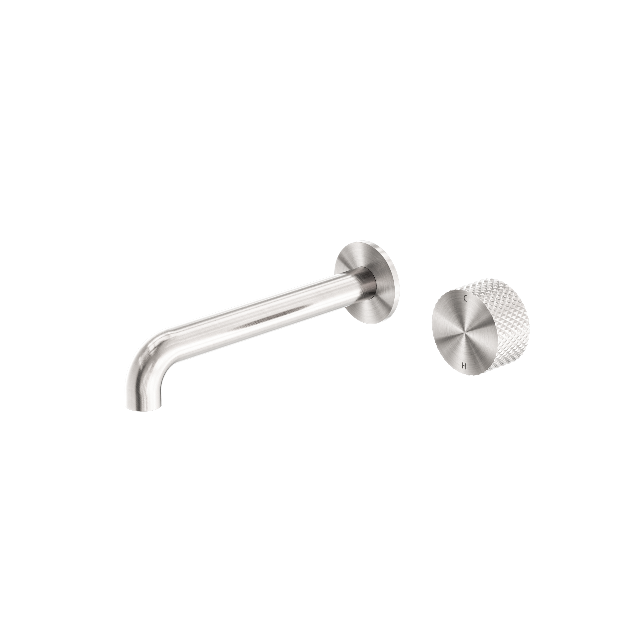 Opal Progressive Wall Basin Set Brushed Nickel 185mm - Designer Bathware