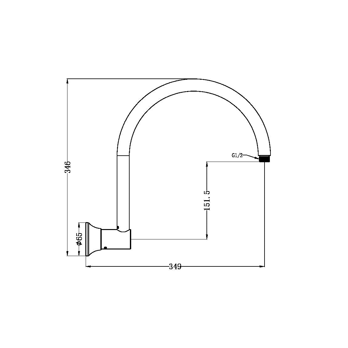 York Shower Arm - Designer Bathware
