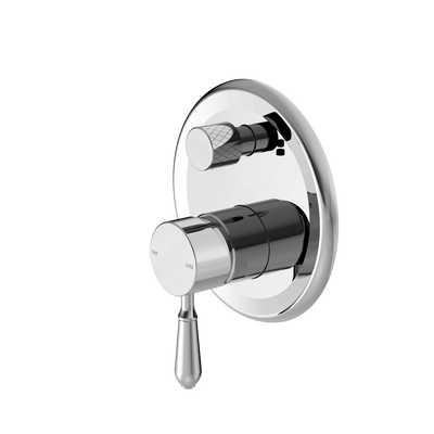 Nero York Shower Mixer with Divertor with Metal Lever - Chrome