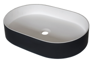 Nero Blanco Acrylic Solid Surface Above Counter Basin - Designer Bathware