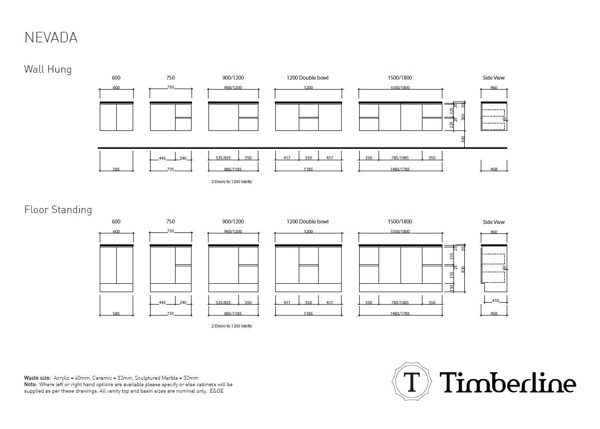 Nevada Vanity Unit - Designer Bathware
