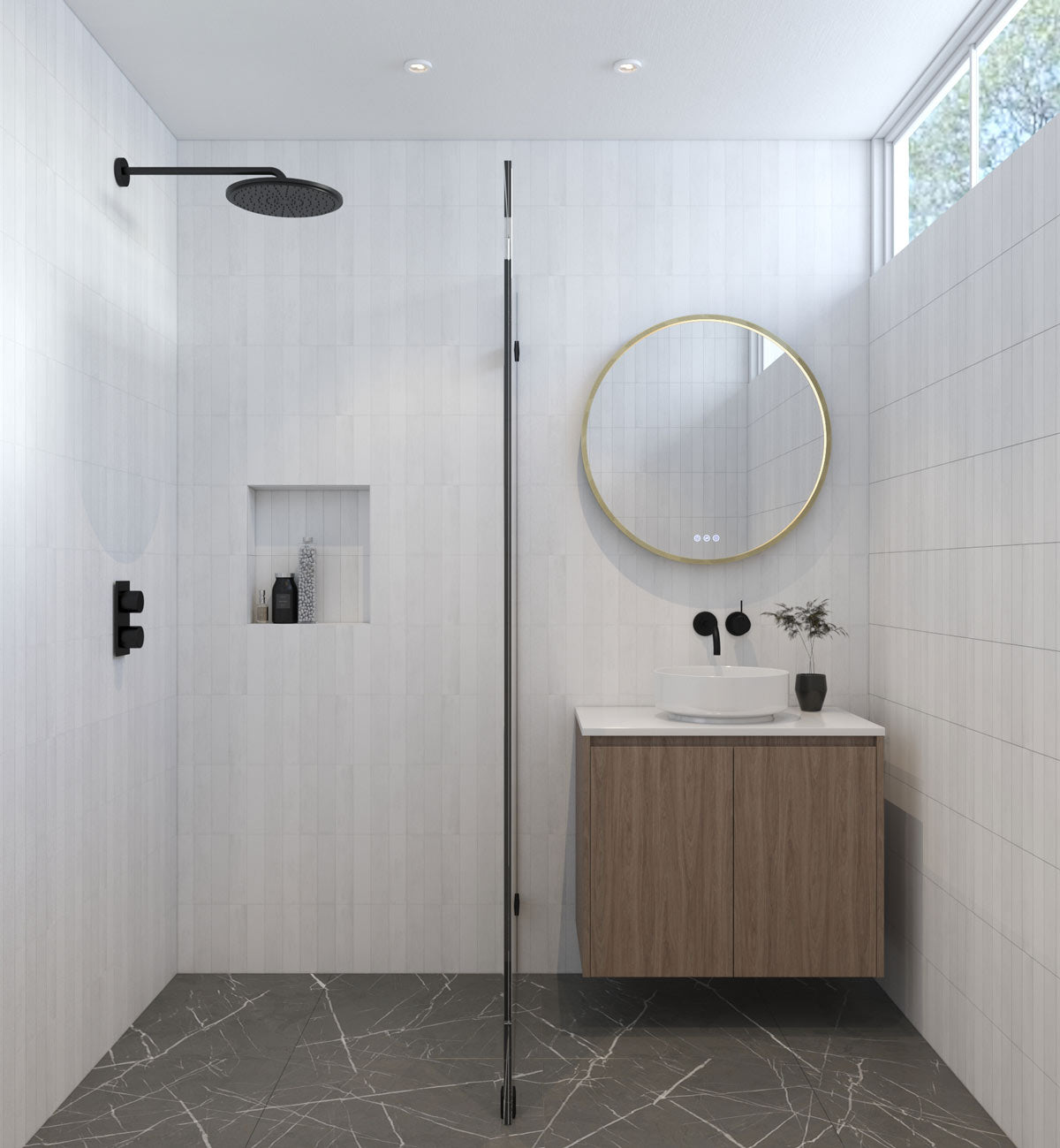Euro Mirror Olëk Brass Frame 800mm - Designer Bathware