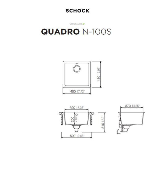 Schock Quadro Single Bowl - Designer Bathware