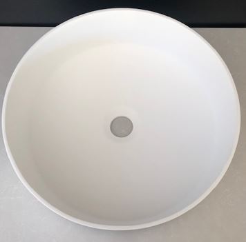 Regio White Cloud Acrylic Solid Surface Above Counter Basin - Designer Bathware