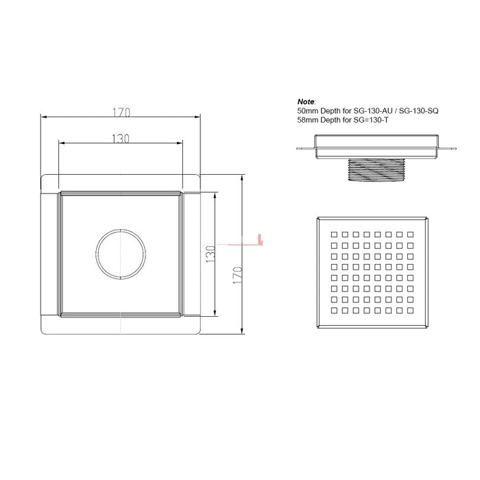 Linear Pattern Floor Drain - Designer Bathware