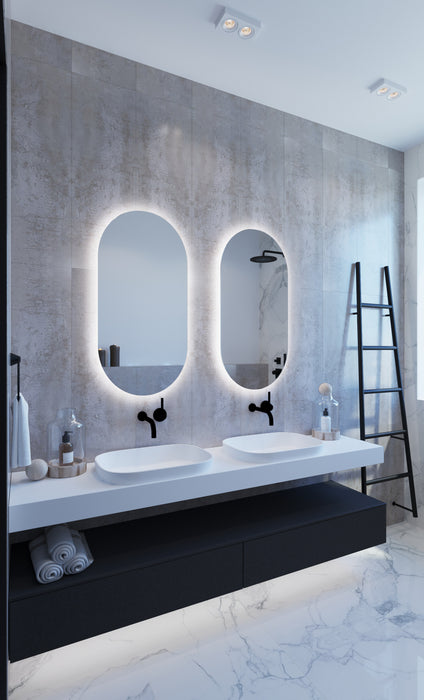 Premium Back Lit Oval Mirror Cool Light - Designer Bathware