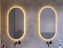 Premium Back Lit Oval Mirror Warm Light - Designer Bathware