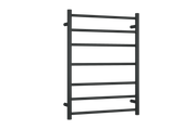 Round Heated Towel Ladder Matte Black