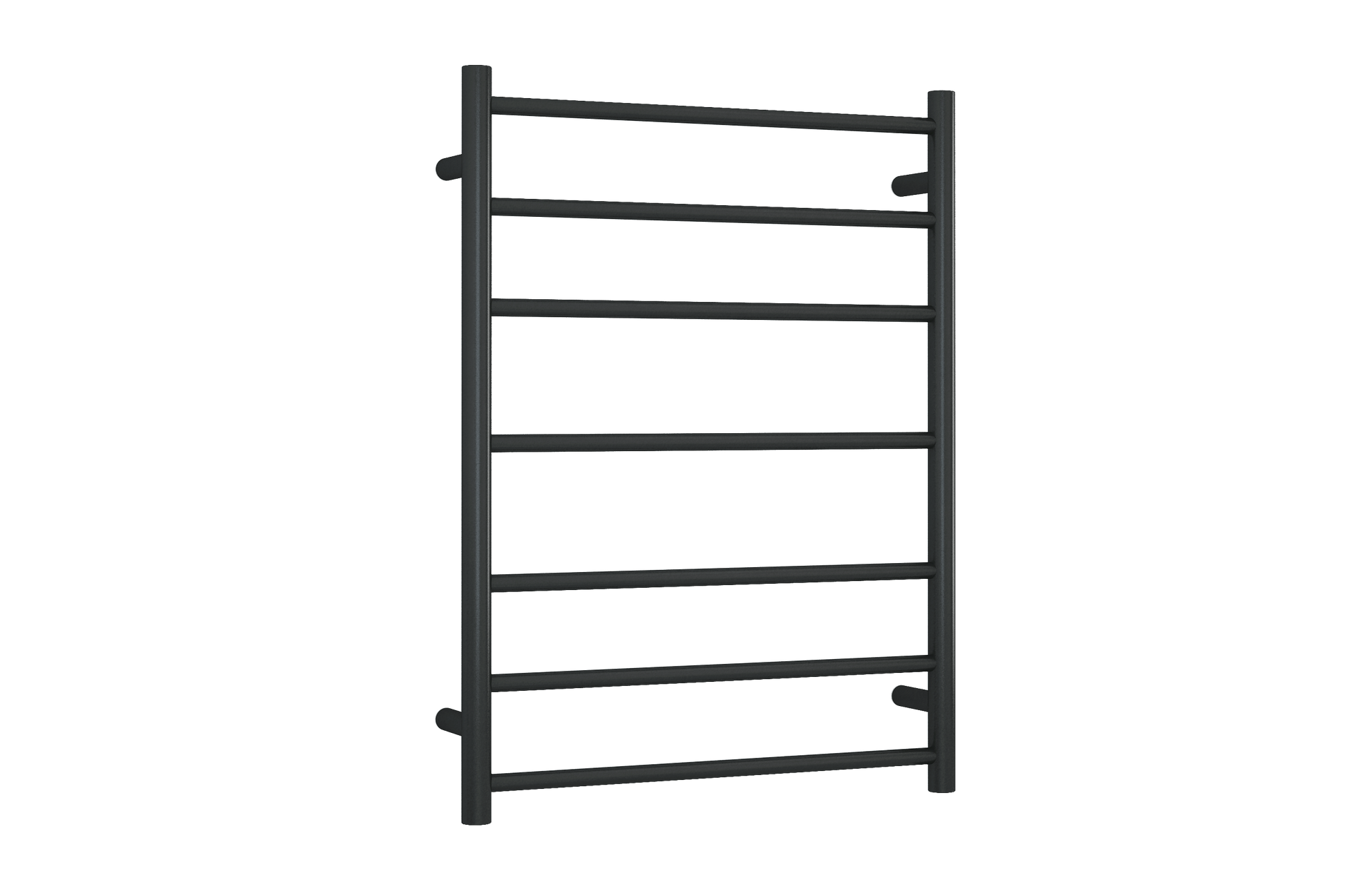 Round Heated Towel Ladder Matte Black