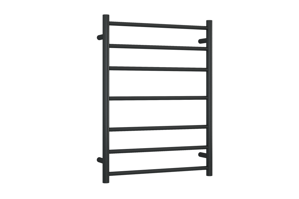 Round Heated Towel Ladder Matte Black